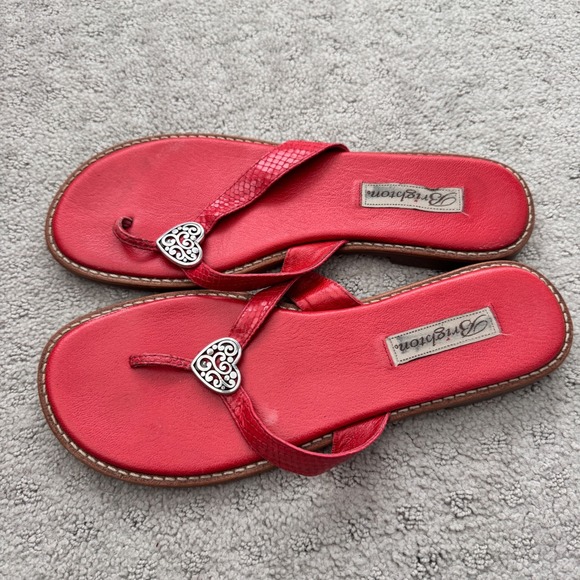 Brighton Red Heart Thong Sandals Flip Flops Women Size 9.5 - Picture 6 of 9